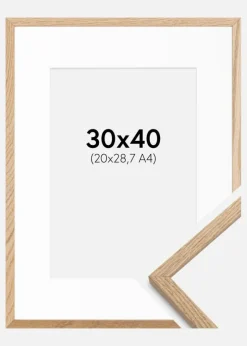 Ramme Oslo Eg 30x40 cm - Passepartout Hvid 21x29,7 cm (A4)