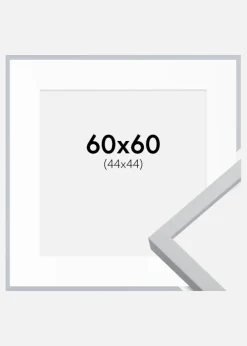 Ramme Oslo Hvid 60x60 cm - Passepartout Hvid 45x45 cm