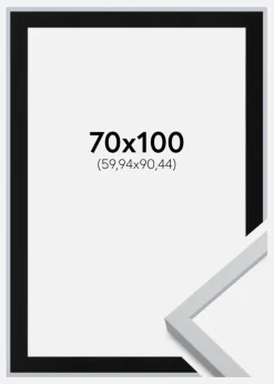 Ramme Oslo Hvid 70x100 cm - Passepartout Sort 24x36 inches