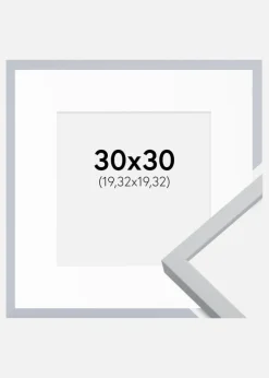 Ramme Oslo Hvid 30x30 cm - Passepartout Hvid 8x8 inches