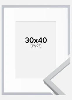 Ramme Oslo Hvid 30x40 cm - Passepartout Hvid 20x28 cm