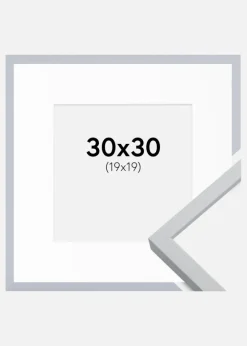 Ramme Oslo Hvid 30x30 cm - Passepartout Hvid 20x20 cm