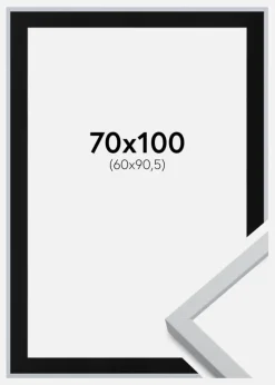 Ramme Oslo Hvid 70x100 cm - Passepartout Sort 61x91,5 cm