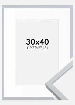 Ramme Oslo Hvid 30x40 cm - Passepartout Hvid 8x12 inches