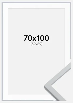 Ramme Oslo Hvid 70x100 cm - Passepartout Hvid 60x90 cm