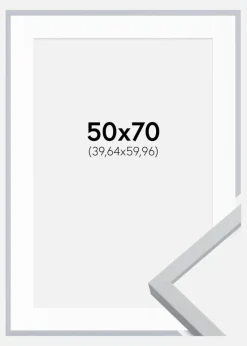 Ramme Oslo Hvid 50x70 cm - Passepartout Hvid 16x24 inches