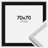 Ramme Oslo Hvid 70x70 cm - Passepartout Sort 60x60 cm