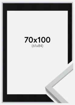 Ramme Oslo Hvid 70x100 cm - Passepartout Sort 62x85 cm