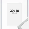 Ramme Oslo Hvid 30x40 cm - Passepartout Hvid 18x27 cm