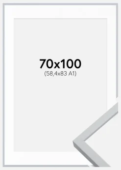 Ramme Oslo Hvid 70x100 cm - Passepartout Hvid 59,4x84 cm (A1)