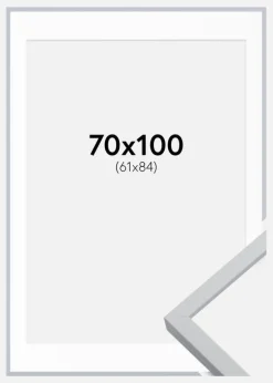 Ramme Oslo Hvid 70x100 cm - Passepartout Hvid 62x85 cm