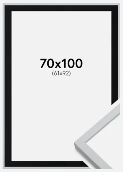 Ramme Oslo Hvid 70x100 cm - Passepartout Sort 62x93 cm