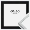 Ramme Oslo Hvid 60x60 cm - Passepartout Sort 50x50 cm