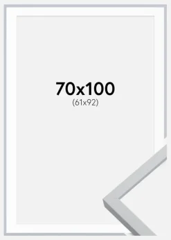 Ramme Oslo Hvid 70x100 cm - Passepartout Hvid 62x93 cm