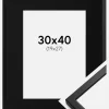 Ramme Oslo Sort 30x40 cm - Passepartout Sort 20x28 cm
