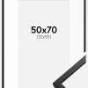 Ramme Oslo Sort 50x70 cm - Passepartout Hvid 33x56 cm