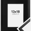 Ramme Oslo Sort 13x18 cm - Passepartout Sort 3,5x5 inches