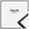 Ramme Oslo Sort 70x70 cm - Passepartout Hvid 60x60 cm