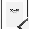 Ramme Oslo Sort 30x40 cm - Passepartout Hvid 20x30 cm