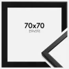Ramme Oslo Sort 70x70 cm - Passepartout Sort 60x60 cm