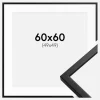 Ramme Oslo Sort 60x60 cm - Passepartout Hvid 50x50 cm