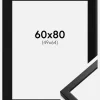 Ramme Oslo Sort 60x80 cm - Passepartout Sort 50x65 cm