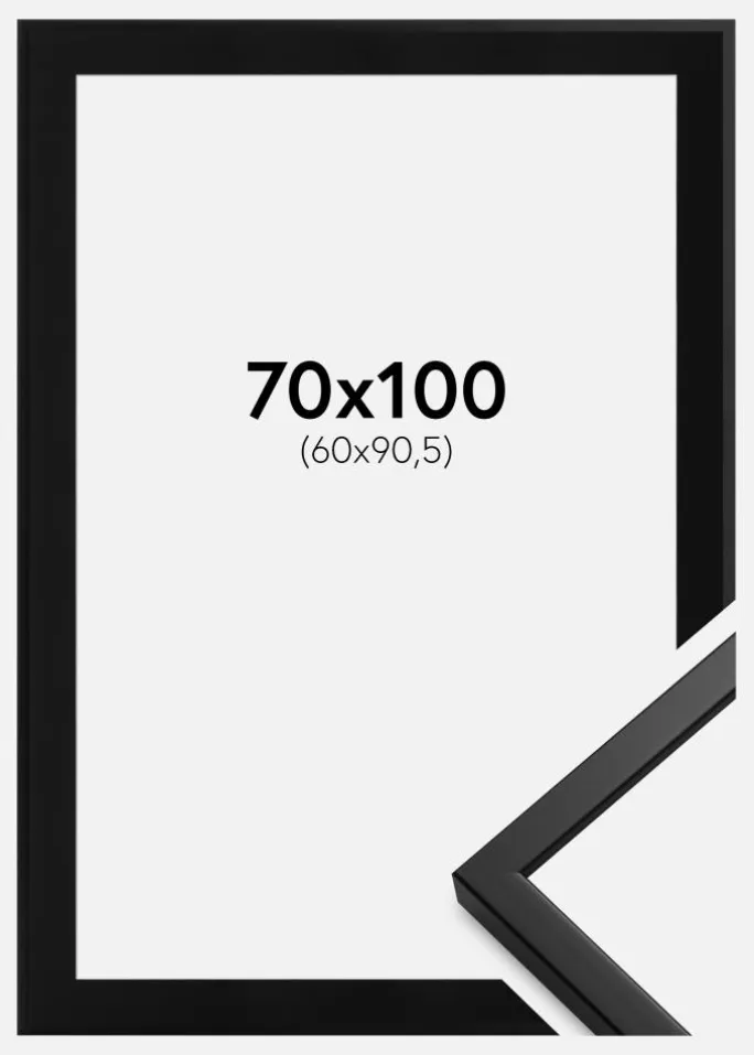Ramme Oslo Sort 70x100 cm - Passepartout Sort 61x91,5 cm