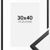 Ramme Oslo Sort 30x40 cm - Passepartout Hvid 8x12 inches
