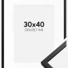 Ramme Oslo Sort 30x40 cm - Passepartout Hvid 21x29,7 cm (A4)