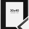 Ramme Oslo Sort 30x40 cm - Passepartout Sort 21x29,7 cm (A4)