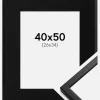 Ramme Oslo Sort 40x50 cm - Passepartout Sort 27x35 cm
