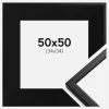 Ramme Oslo Sort 50x50 cm - Passepartout Sort 35x35 cm