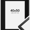 Ramme Oslo Sort 40x50 cm - Passepartout Sort 29,7x42 cm (A3)