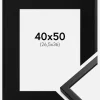 Ramme Oslo Sort 40x50 cm - Passepartout Sort 27,5x37 cm