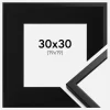 Ramme Oslo Sort 30x30 cm - Passepartout Sort 20x20 cm