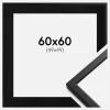 Ramme Oslo Sort 60x60 cm - Passepartout Sort 50x50 cm