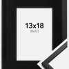 Ramme Oslo Sort 13x18 cm - Passepartout Sort 9x13 cm