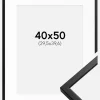 Ramme Oslo Sort 40x50 cm - Passepartout Hvid 12x16 inches