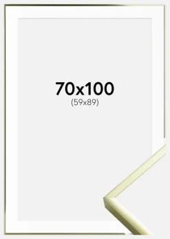 Ramme Poster Frame Aluminum Gold 70x100 cm - Passepartout Hvid 60x90 cm