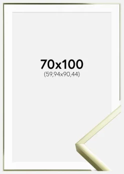 Ramme Poster Frame Aluminum Gold 70x100 cm - Passepartout Hvid 24x36 inches
