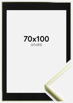 Ramme Poster Frame Aluminum Gold 70x100 cm - Passepartout Sort 62x85 cm
