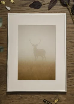 Ramme Poster Frame Aluminum Sølv 70x100 cm - Passepartout Hvid 60x90 cm