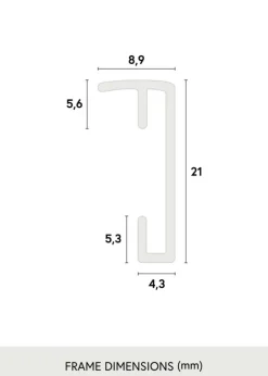 Ramme Poster Frame Aluminum Sølv 70x100 cm - Passepartout Sort 62x85 cm