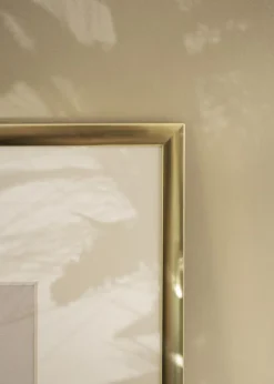 Ramme Poster Frame Aluminum Gold 60x80 cm - Passepartout Hvid 50x60 cm