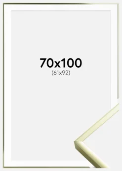 Ramme Poster Frame Aluminum Gold 70x100 cm - Passepartout Hvid 62x93 cm
