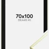 Ramme Poster Frame Aluminum Gold 70x100 cm - Passepartout Sort 59,4x84 cm (A1)