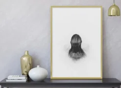 Ramme Poster Frame Aluminum Gold 70x100 cm - Passepartout Sort 59,4x84 cm (A1)