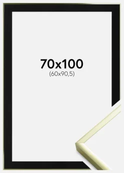 Ramme Poster Frame Aluminum Gold 70x100 cm - Passepartout Sort 60x90 cm