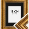 Ramme Rokoko Guld 18x24 cm - Passepartout Sort 13x17 cm