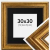 Ramme Rokoko Guld 30x30 cm - Passepartout Sort 8x8 inches